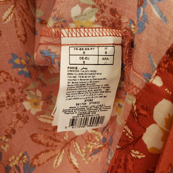 Asos ditsy floral short sleeve wrap blouse with side tie sz S - Picture 8 of 9